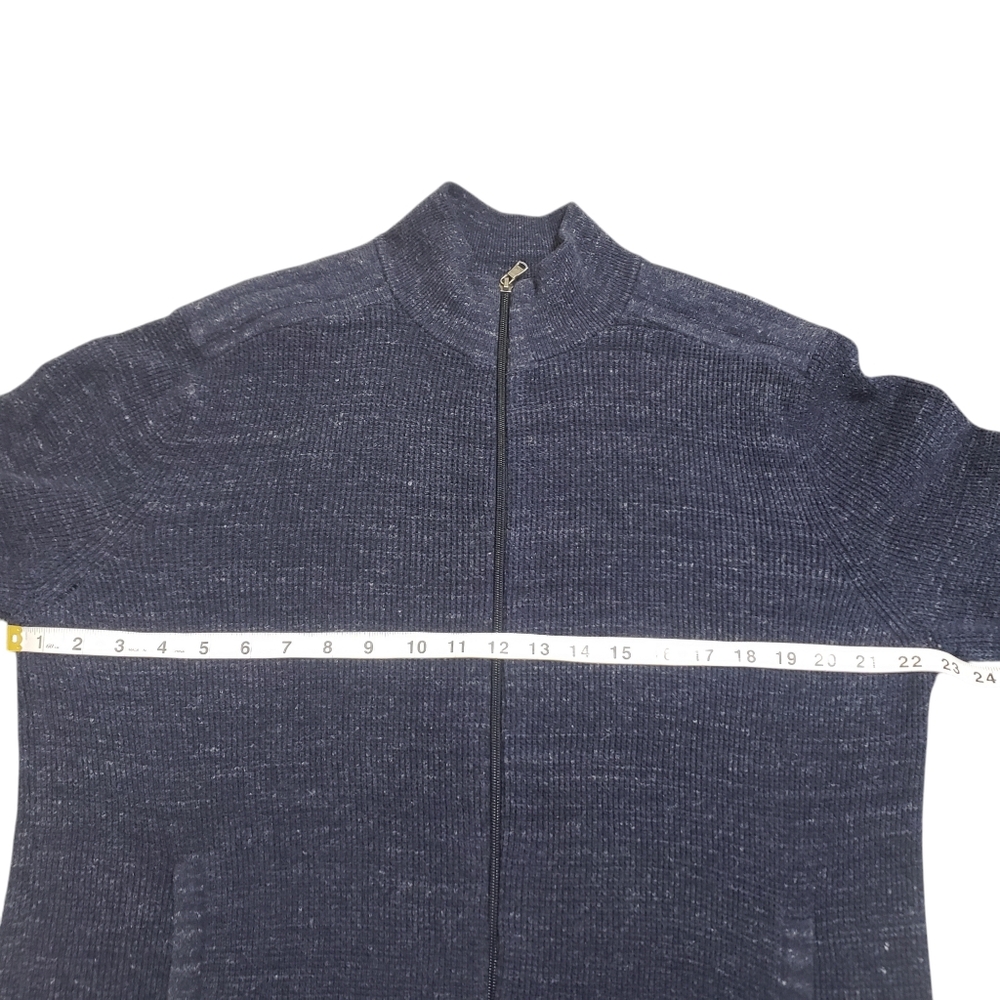 Michael Kors Mens Full Zip Wool Blend Sweater Blue Sz Large - Picture 8 of 14